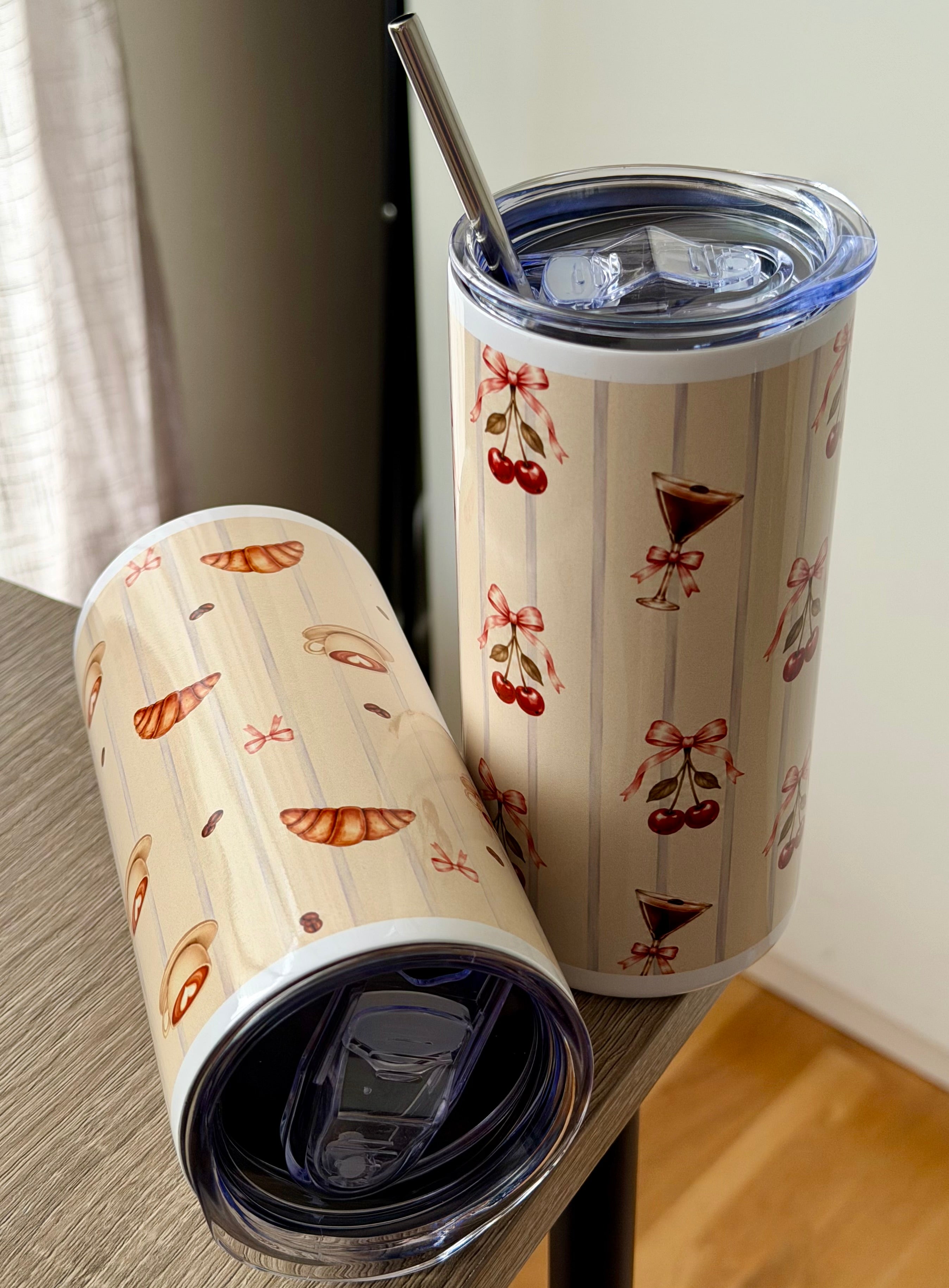 Café & Cherry – Gavesett med 2 termokopper