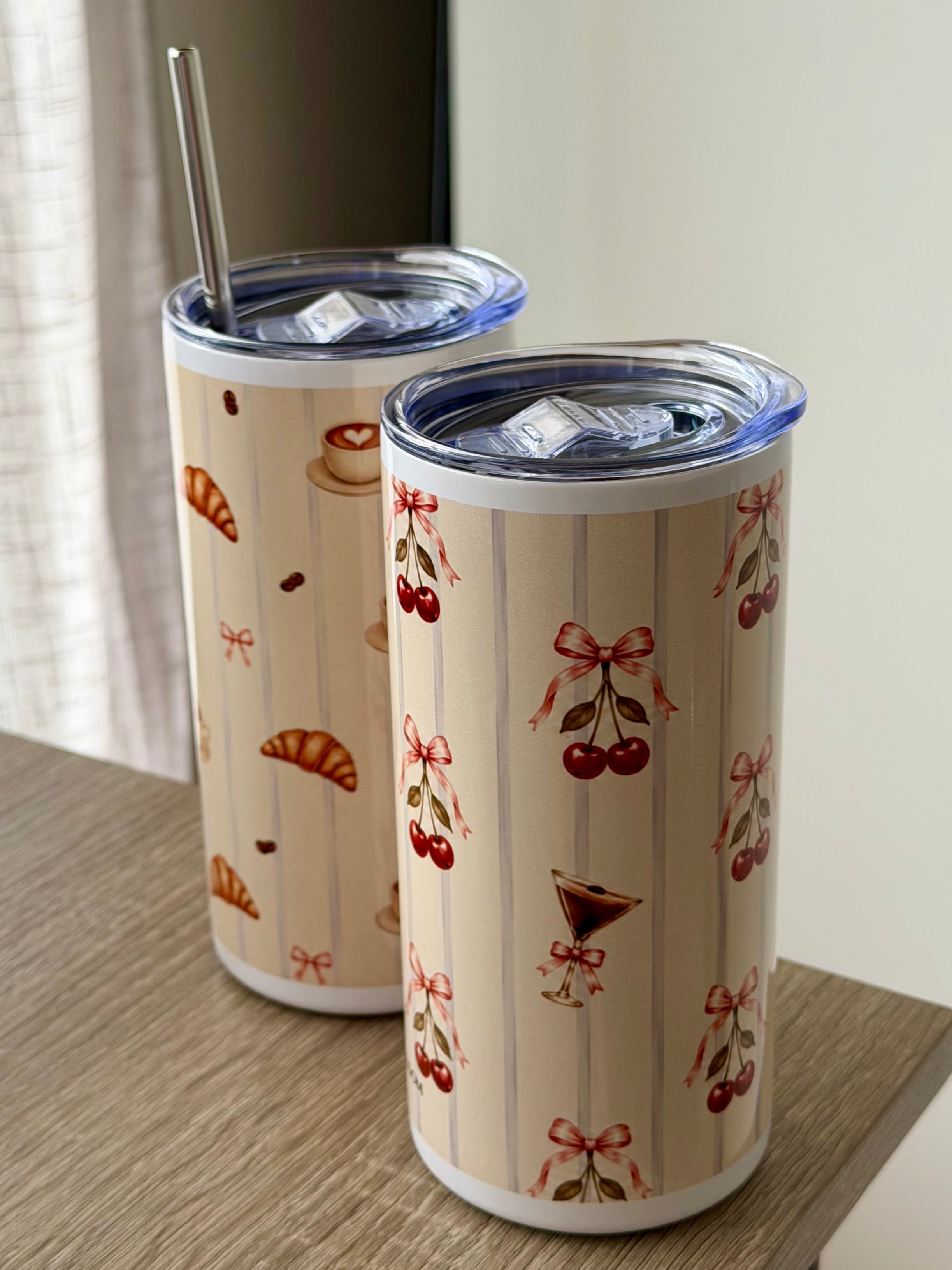 Café & Cherry – Gavesett med 2 termokopper
