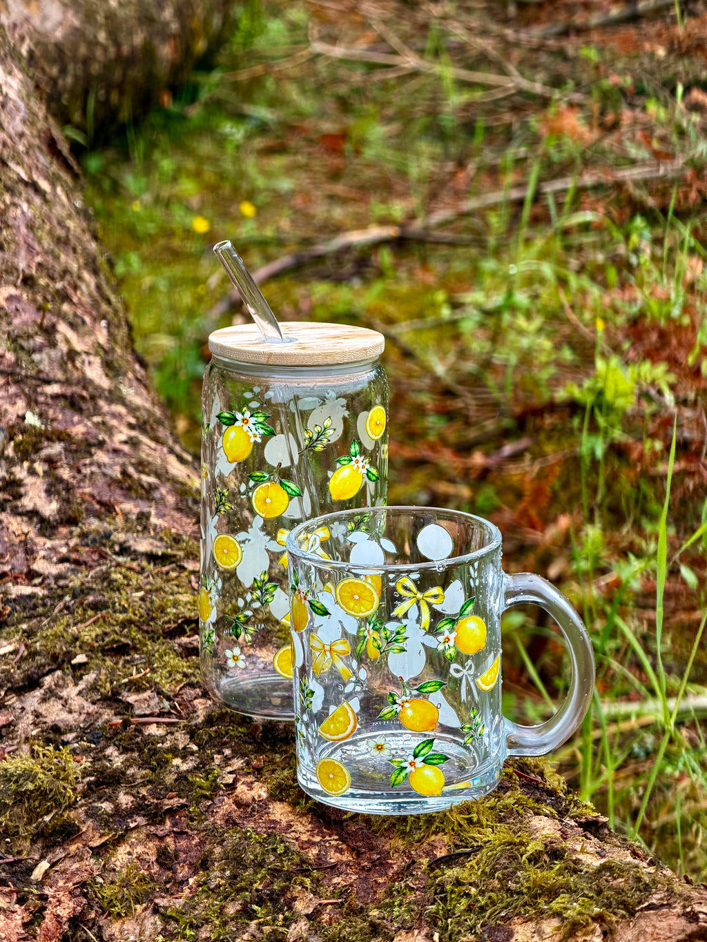Wild Lemon Duo Set
Glasskopp + Tumbler – Glasskopp med bambuslokk og glassugerør
