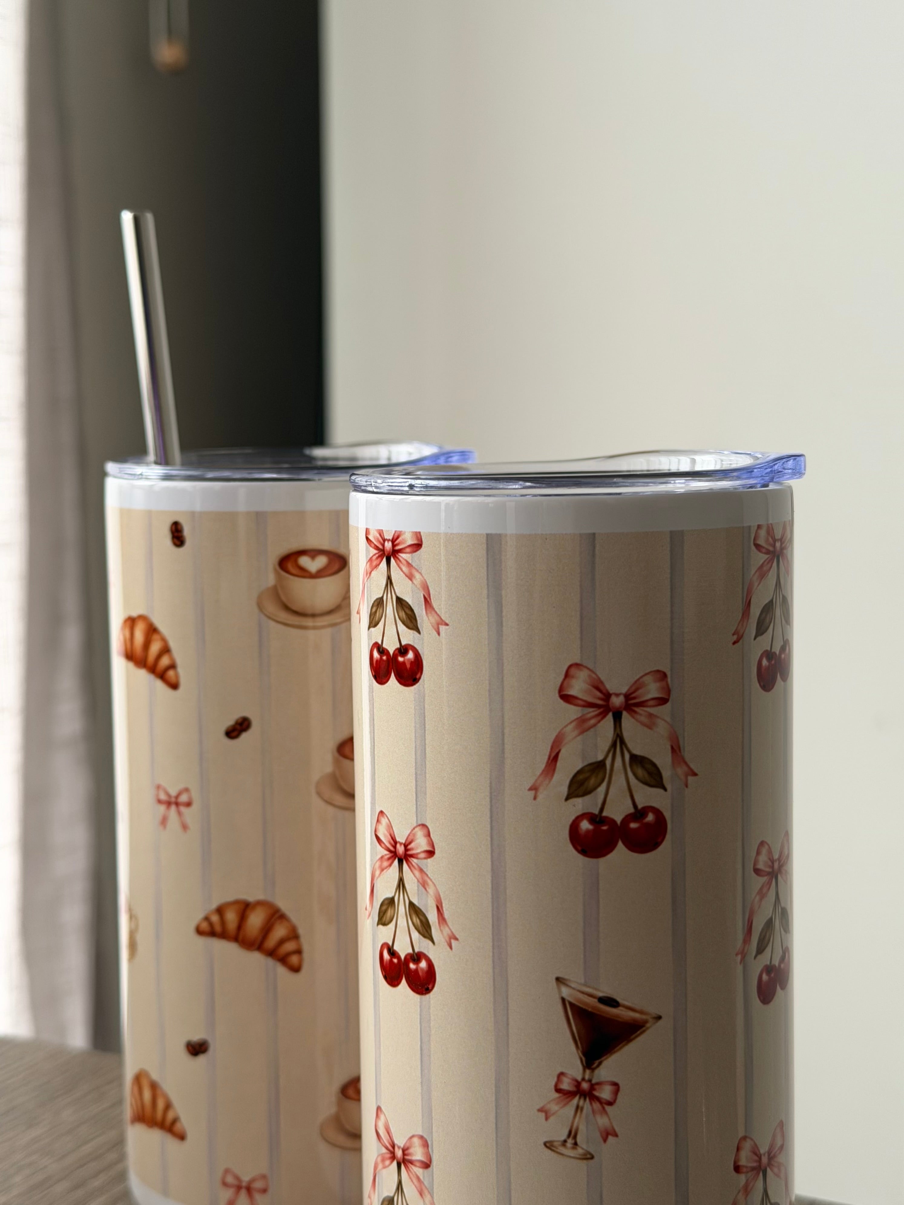 Café & Cherry – Gavesett med 2 termokopper
